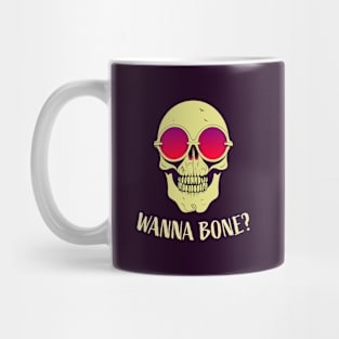 Wanna Bone? || Funny Halloween Skeleton With Sunglasses Mug